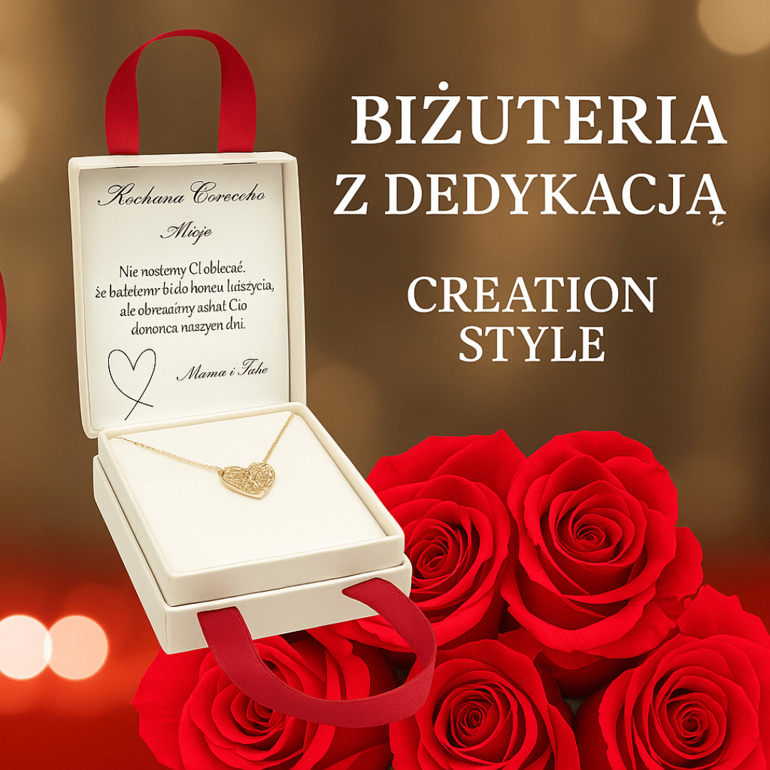 Biżuteria z dedykacją w pudełku dla mamy, córki, wnuczki, babci, siostry, koleżanki.